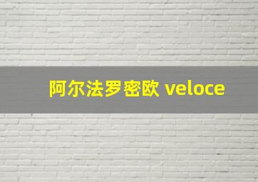 阿尔法罗密欧 veloce